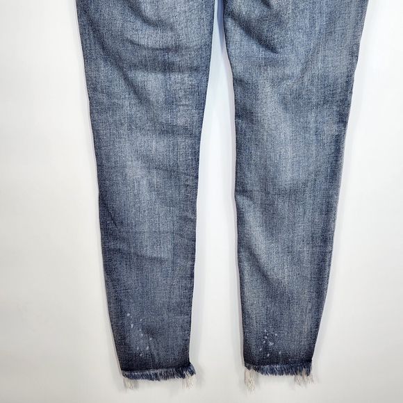 Judy Blue High Rise Skinny Jeans Bleach Splash Distressed Raw Hem Stretch 28 7 - Picture 11 of 13